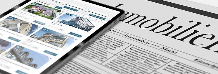 Immobilienvermarktung Tageszeitung und Internet