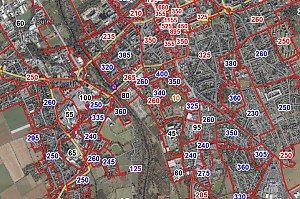 Karte mit Bodenrichtwerten von D�ren