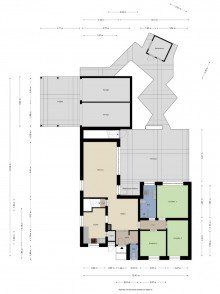Grundriss Erdgeschoss Bungalow mit Doppelgarage, Keller und pflegeleichtem Garten in ruhiger Lage von Linnich Welz