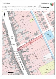 Flurkarte Teilung bis zum Gartenhaus freies Wohnhaus mit 4 Zimmern, Anbauten, Hof und Garten in Niederzier Hambach