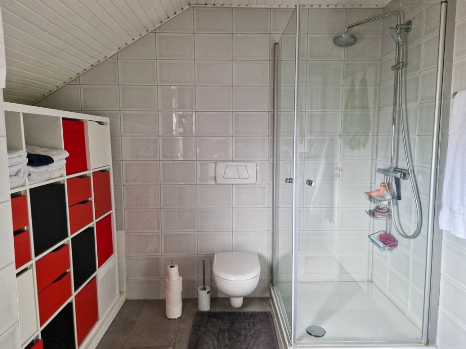 Dusche mit Doppelhaush�lfte D�ren