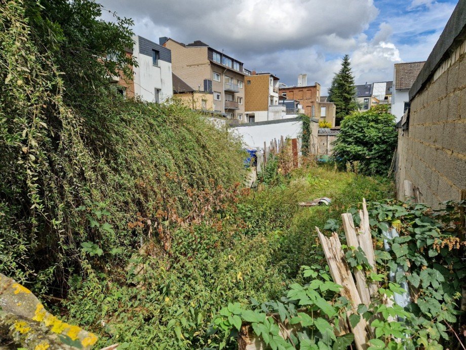 Gr�nfl�che zum Rurdammweg hinter der Doppelgarage Zweifamilienhaus D�ren