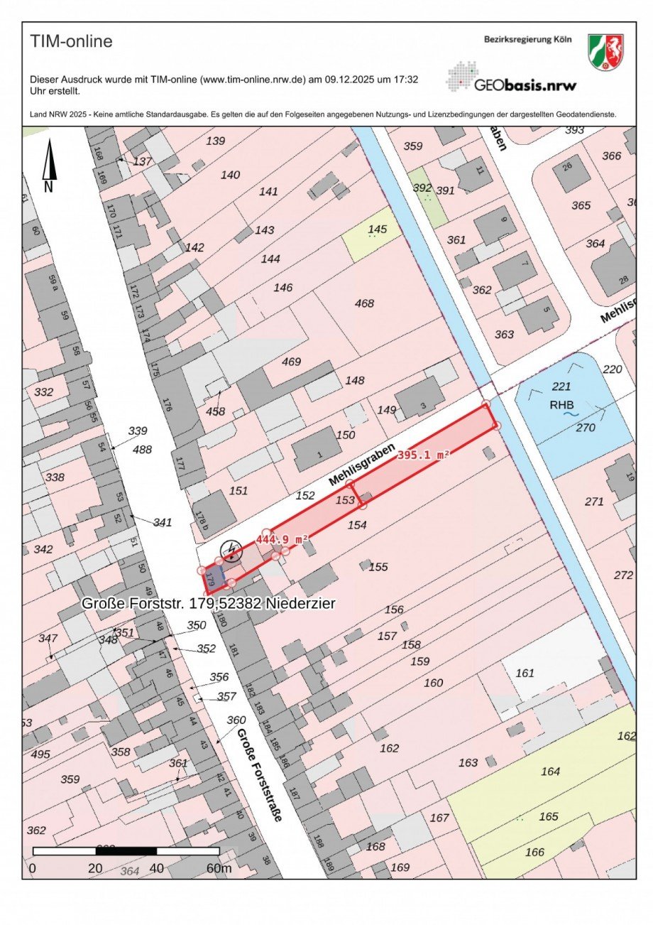 Flurkarte Teilung bis zum Gartenhaus Reiheneckhaus Niederzier
