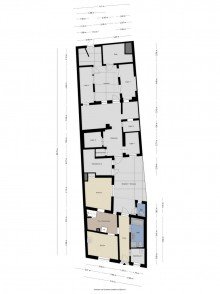 Grundriss Erdgeschoss freies Wohnhaus mit 4 Zimmern, Anbauten, Hof und Garten in Niederzier Hambach